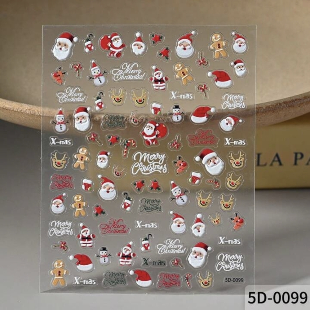Christmas Nail Art Stickers 3 Sheets Buyer's Choice-NIP - Picture 4 of 14